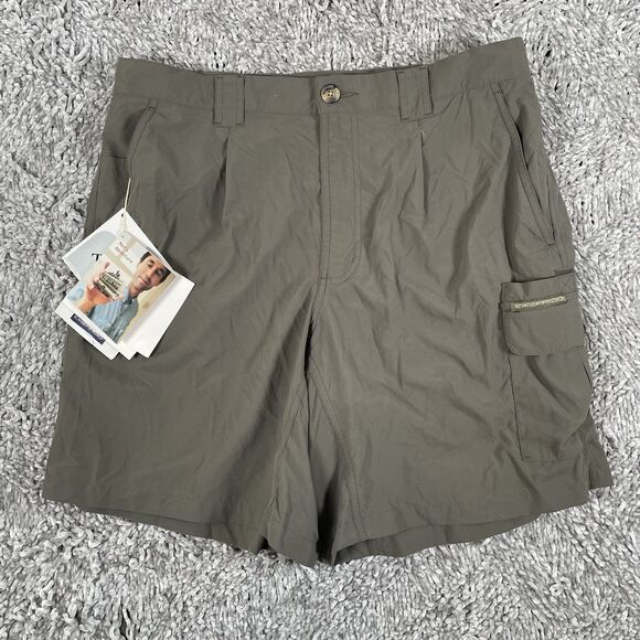 Exofficio Teflon Explorer Shorts Men’s 34 Gray Nylon UPF 30+ New With Tags Hike - Picture 1 of 9